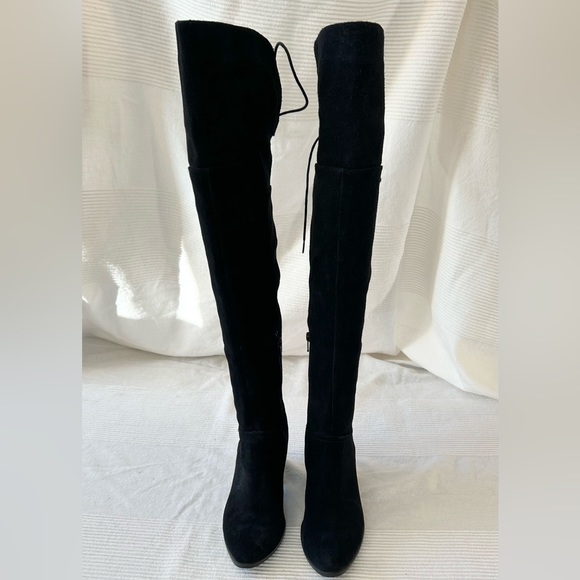 Aldo Womens Jeffres Black Suede Almond Toe Over Knee Boots - Picture 6 of 16